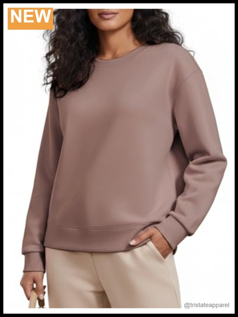 Lightweight Crewneck Long Sleeve Pullover Sweatshirt